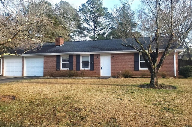 455 Sweet Water Trl, Conyers, GA 30094 - ranch-style home with brick siding, an attached garage, aphalt driveway, and a front yard