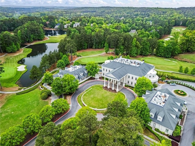 31 Brownson Ct, Acworth, GA 30101 - drone / aerial view featuring a water view, a wooded view, and golf course view