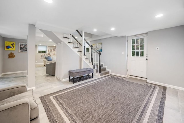 1315 Merry Ln NE, Atlanta, GA 30329 - entrance foyer featuring stairway and recessed lighting