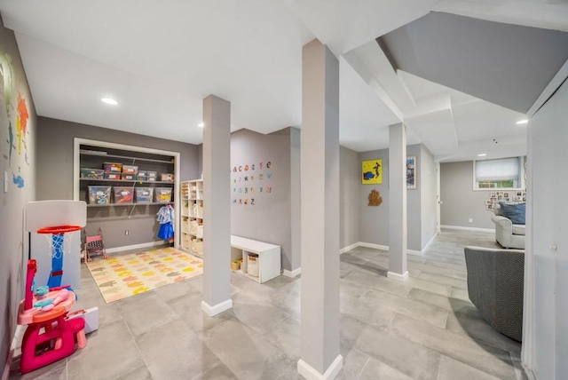 1315 Merry Ln NE, Atlanta, GA 30329 - rec room with baseboards and recessed lighting