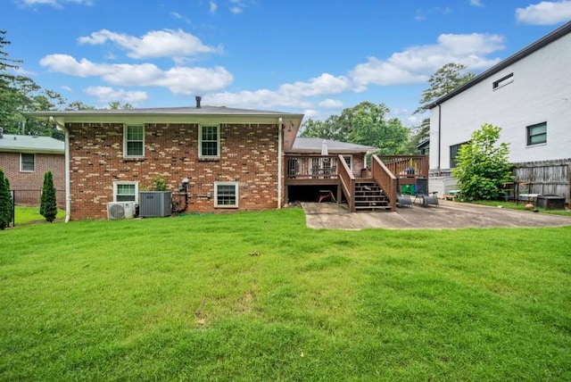 1315 Merry Ln NE, Atlanta, GA 30329 - back of house with a deck, brick siding, stairs, and a patio