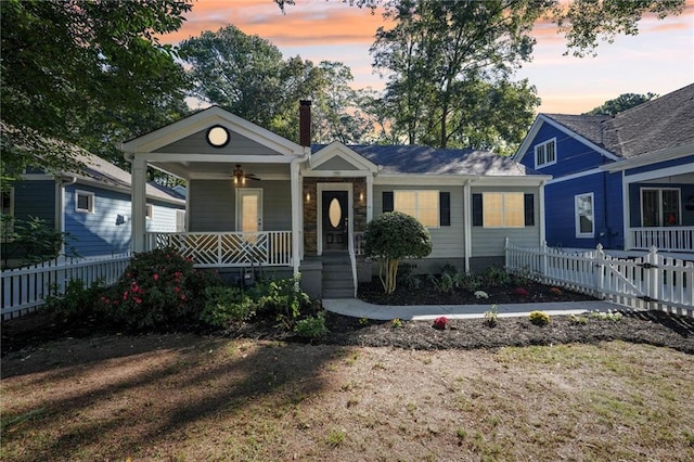 view of front of property with a porch