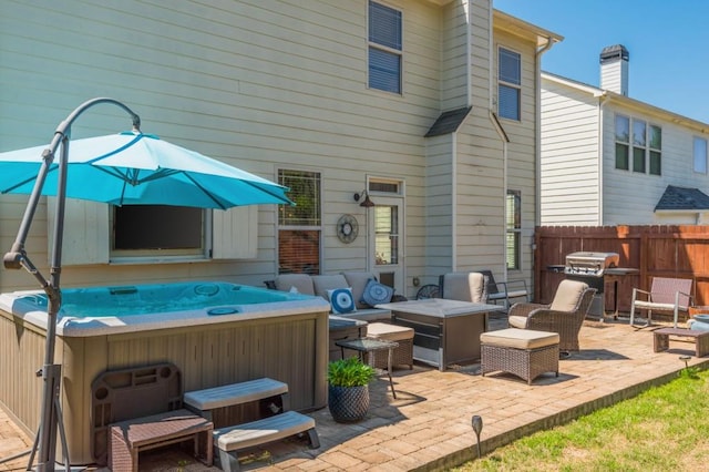 2075 Old Georgian Ter NW, Atlanta, GA 30318 - view of patio with a hot tub and area for grilling
