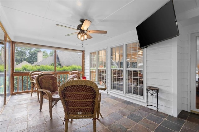 1418 Mill Path Loop, Lawrenceville, GA 30045 - sunroom with ceiling fan
