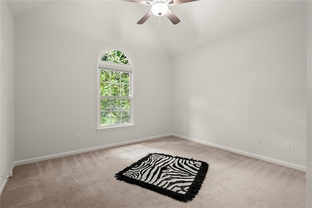 1418 Mill Path Loop, Lawrenceville, GA 30045 - carpeted spare room with lofted ceiling and ceiling fan