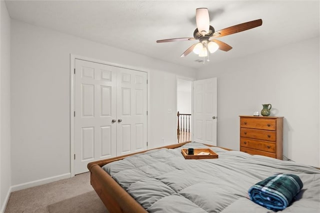1418 Mill Path Loop, Lawrenceville, GA 30045 - bedroom featuring carpet flooring, a closet, and ceiling fan