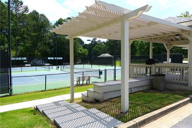 1418 Mill Path Loop, Lawrenceville, GA 30045 - view of home's community featuring a tennis court and a pergola