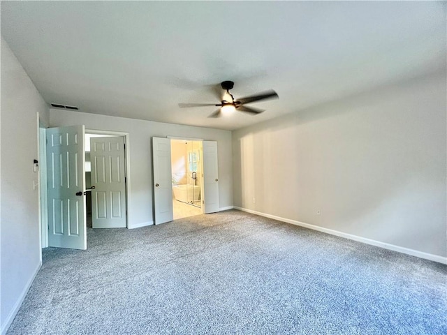 415 Wood Trace Ct, Alpharetta, GA 30022 - unfurnished bedroom with carpet floors, ceiling fan, and ensuite bathroom