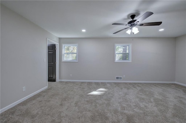 380 Inman Rd, Fayetteville, GA 30215 - carpeted spare room with baseboards, recessed lighting, and ceiling fan