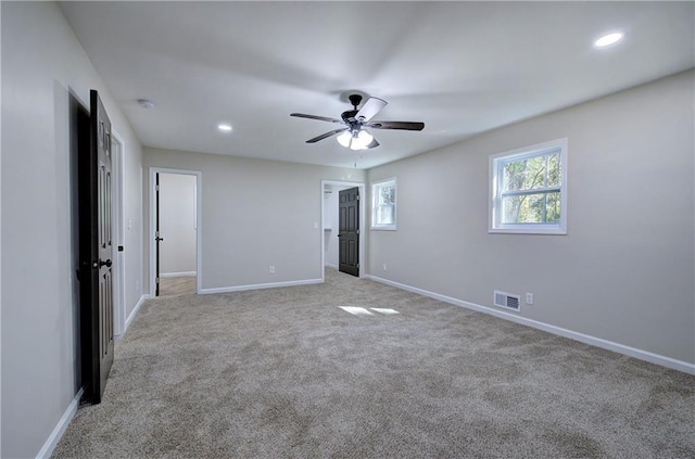 380 Inman Rd, Fayetteville, GA 30215 - spare room with carpet floors, baseboards, ceiling fan, and recessed lighting