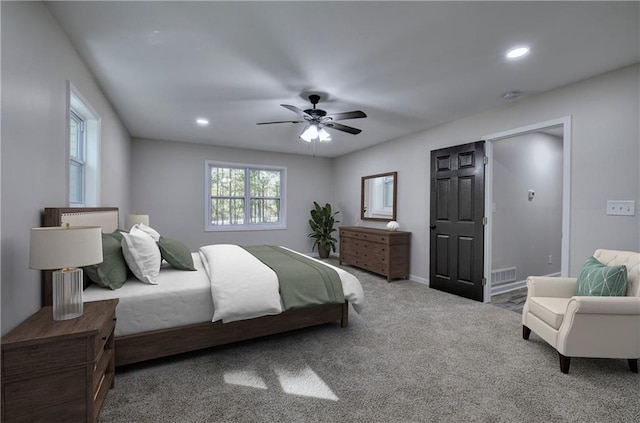 380 Inman Rd, Fayetteville, GA 30215 - bedroom with carpet floors, recessed lighting, ceiling fan, and baseboards
