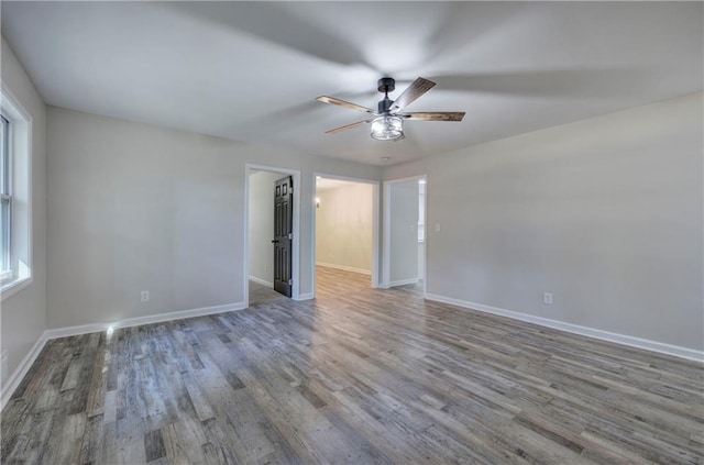 380 Inman Rd, Fayetteville, GA 30215 - empty room featuring ceiling fan, wood finished floors, and baseboards