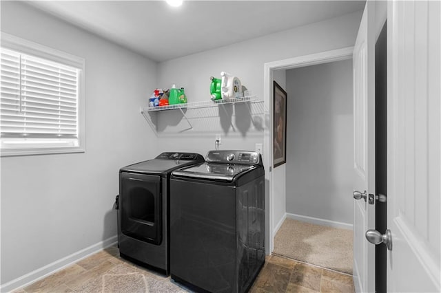216 Orchard Trl, Canton, GA 30115 - laundry room featuring washing machine and clothes dryer, baseboards, and stone finish floors