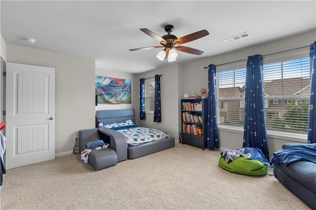 216 Orchard Trl, Canton, GA 30115 - carpeted bedroom with baseboards and ceiling fan