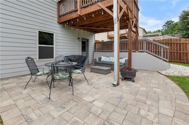 216 Orchard Trl, Canton, GA 30115 - view of patio featuring outdoor dining area and an outdoor living space with a fire pit