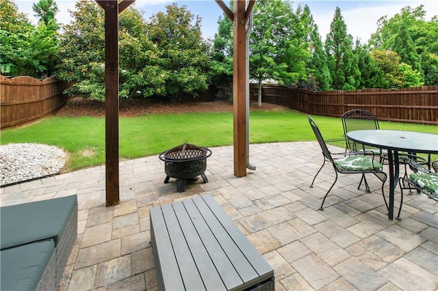 216 Orchard Trl, Canton, GA 30115 - view of patio with an outdoor fire pit