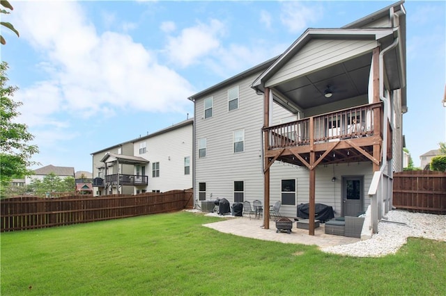216 Orchard Trl, Canton, GA 30115 - rear view of property with a patio area, a ceiling fan, a balcony, and central AC