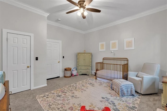 1238 Macland Rd, Dallas, GA 30132 - bedroom with carpet flooring, ornamental molding, and ceiling fan