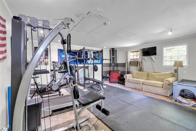 1238 Macland Rd, Dallas, GA 30132 - exercise room featuring crown molding