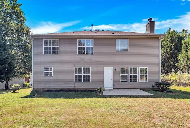 2146 Silva Ct, Conley, GA 30288 - rear view of property featuring a patio area, a chimney, and a yard