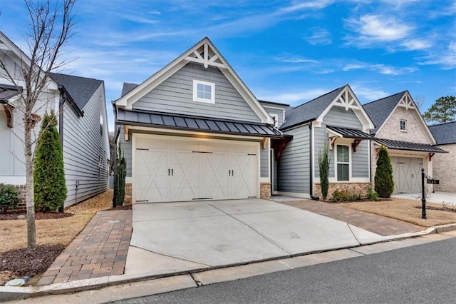 view of front of house with a garage