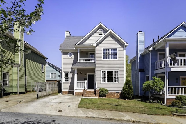 78 Crumley St SE, Atlanta, GA 30312 - traditional home with a balcony, crawl space, concrete driveway, and fence