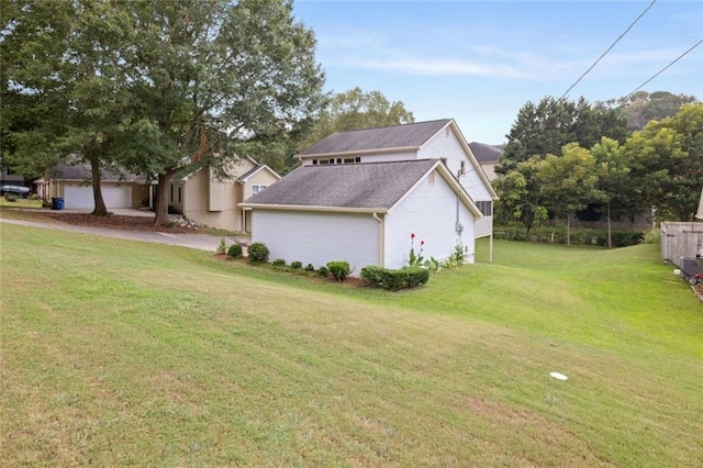 view of home's exterior featuring a yard