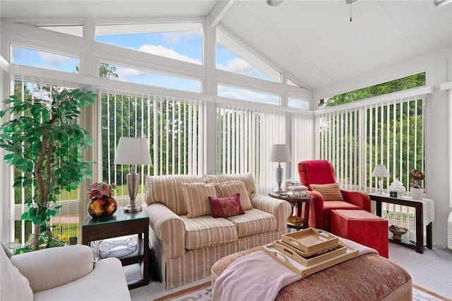 580 River Valley Dr, Dacula, GA 30019 - sunroom / solarium featuring carpet flooring, vaulted ceiling, and healthy amount of natural light