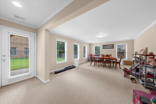 3086 Frazier Walk, Decatur, GA 30033 - dining room with crown molding, carpet, and baseboards
