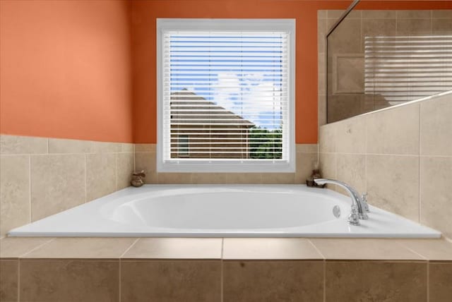 3086 Frazier Walk, Decatur, GA 30033 - bathroom featuring a garden tub and a tile shower