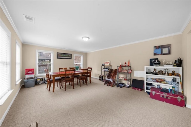 3086 Frazier Walk, Decatur, GA 30033 - dining space featuring carpet floors, crown molding, and baseboards