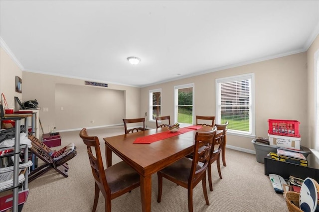 3086 Frazier Walk, Decatur, GA 30033 - dining space featuring light carpet, ornamental molding, and baseboards