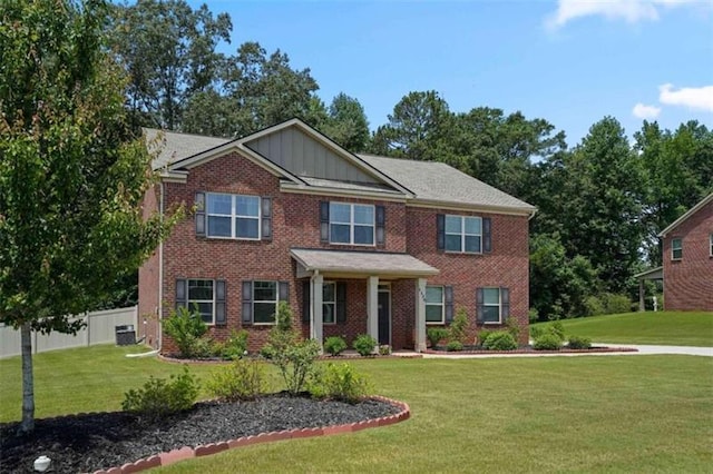 view of front of property featuring a front yard