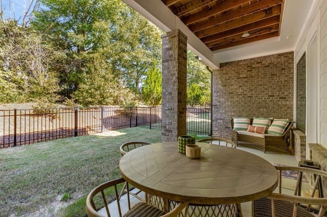 exterior space with a fenced backyard