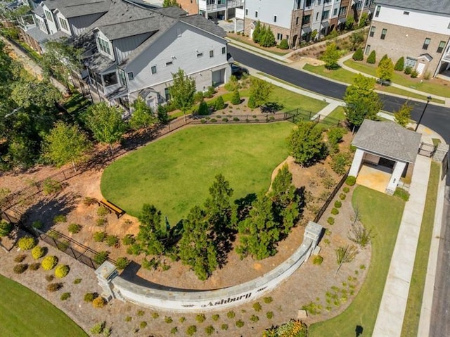 drone / aerial view with a residential view