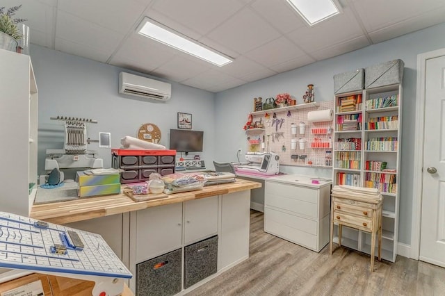 27 Bluff Mountain Dr SW, Rome, GA 30165 - office space with an AC wall unit, light wood finished floors, and a paneled ceiling