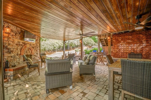 27 Bluff Mountain Dr SW, Rome, GA 30165 - view of patio / terrace featuring a ceiling fan, outdoor lounge area, and outdoor dining area