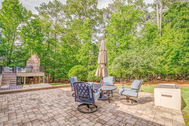 27 Bluff Mountain Dr SW, Rome, GA 30165 - view of patio with view of wooded area