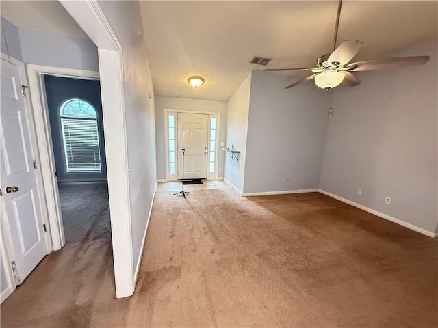 2658 Deann Dr, Ellenwood, GA 30294 - entryway featuring light colored carpet and ceiling fan