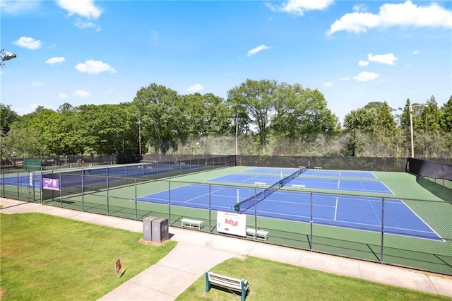 126 Chestnut Cir, Atlanta, GA 30342 - view of tennis court with community basketball court and view of scattered trees