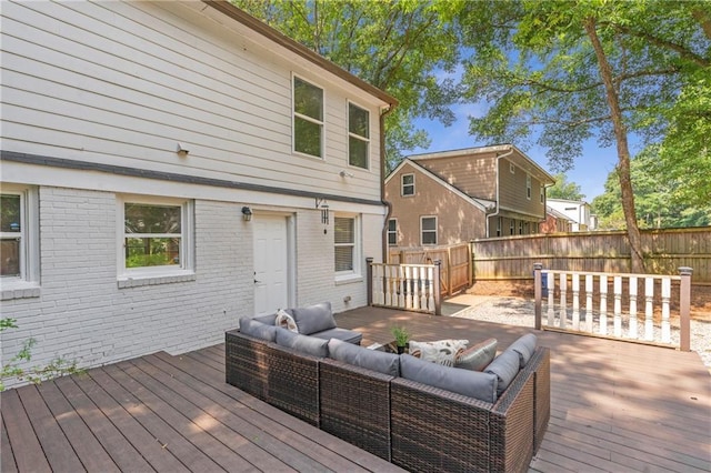 2048 Mcafee Rd, Decatur, GA 30032 - deck with an outdoor hangout area and a fenced backyard