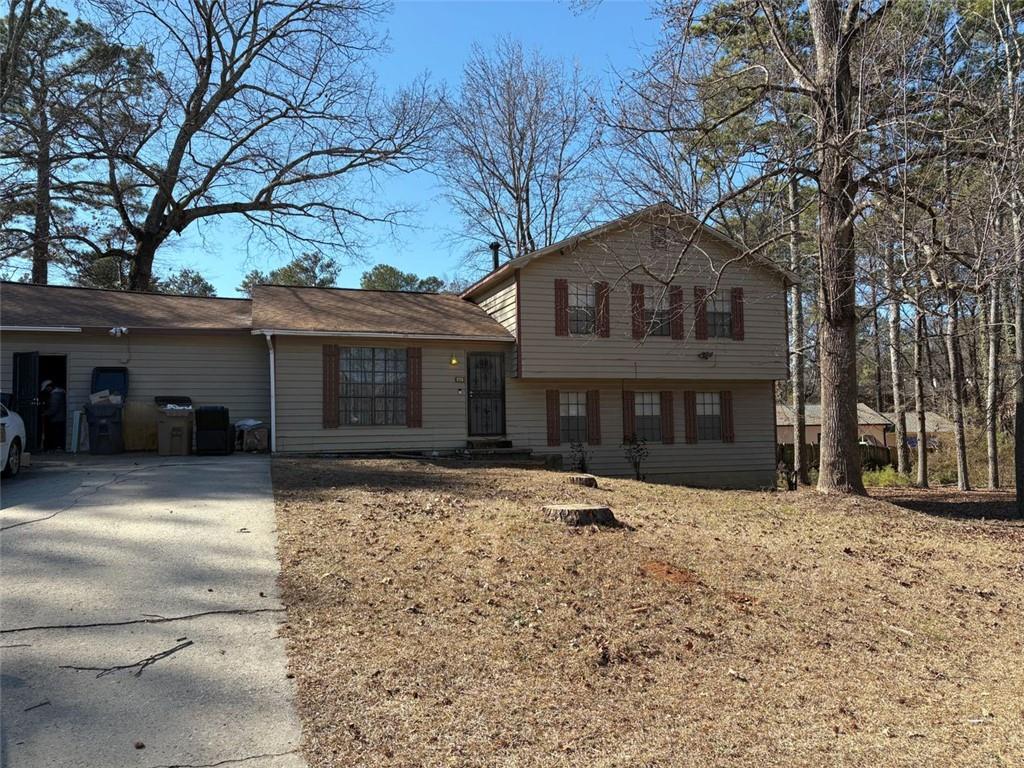 view of split level home