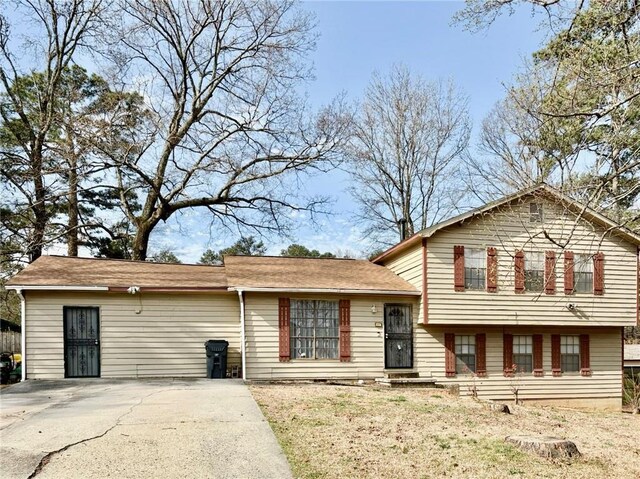 view of split level home