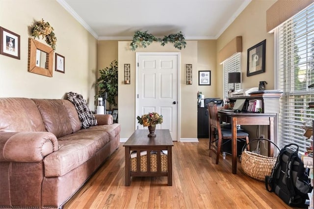242 Sandhurst Ct, Suwanee, GA 30024 - living area with light wood-style flooring, ornamental molding, and a desk