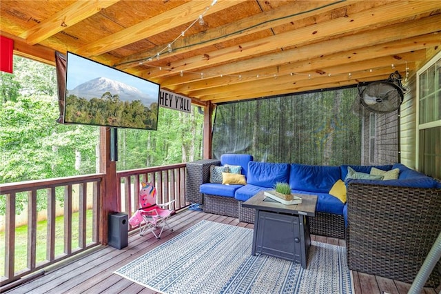 253 Grindstone Creek Dr, Clarkesville, GA 30523 - wooden deck with outdoor lounge area