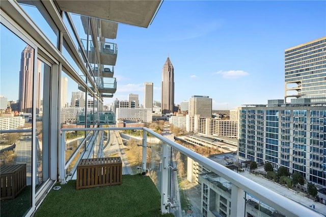 balcony featuring a view of city