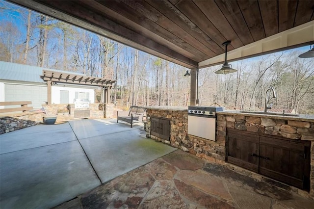 2057 High Shoals Rd, Dallas, GA 30132 - view of patio with area for grilling and a pergola