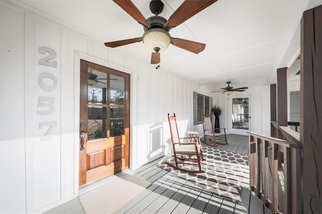 2057 High Shoals Rd, Dallas, GA 30132 - porch featuring ceiling fan