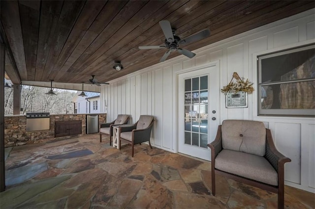 2057 High Shoals Rd, Dallas, GA 30132 - view of patio / terrace featuring ceiling fan and area for grilling