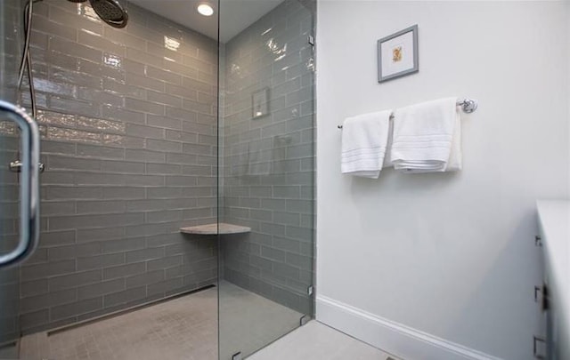 bathroom featuring walk in shower